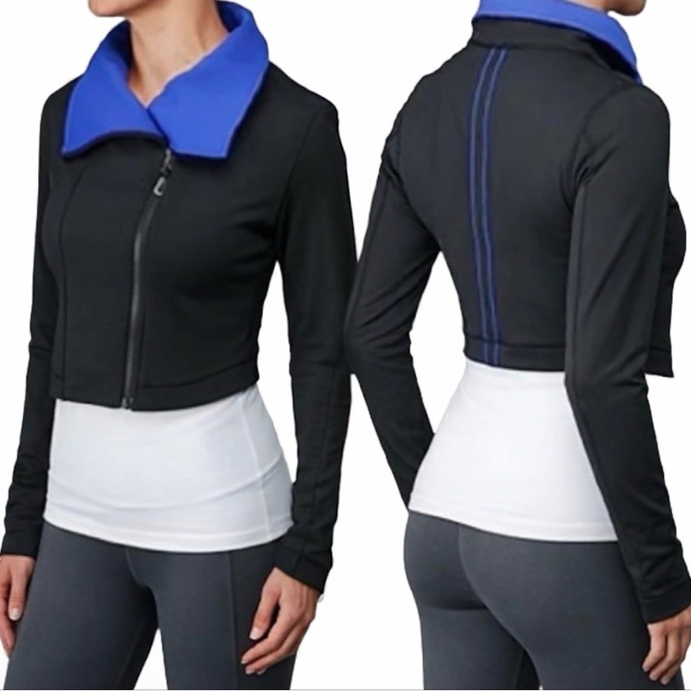 Lululemon Principal Jacket Size 8 Cropped Zip-Up Black